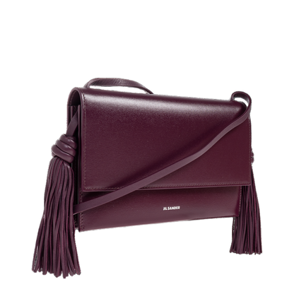 Leather Crossbody Bag with Side Tassels