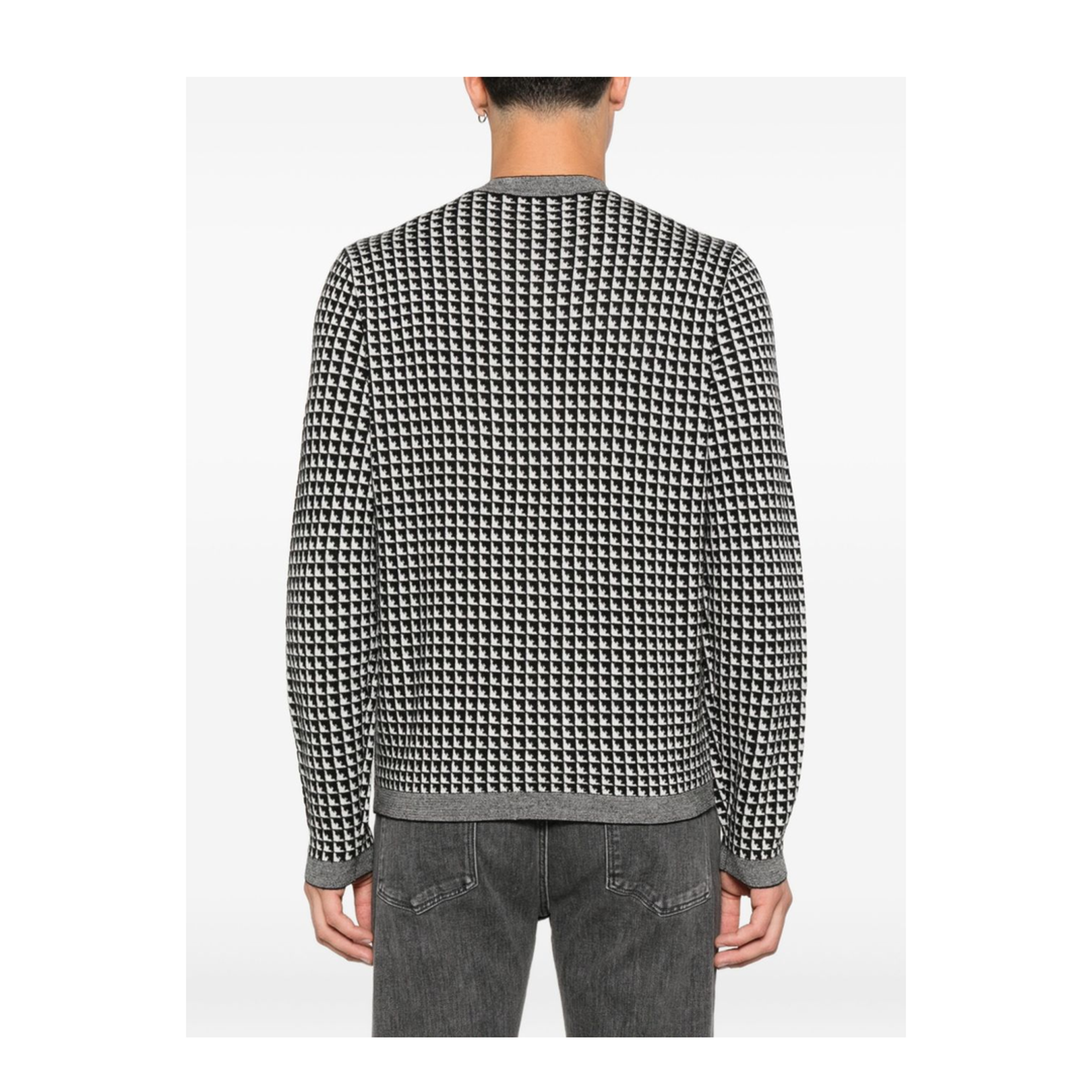 Jacquard Virgin-Wool Jumper with Repeated Eagle Motif