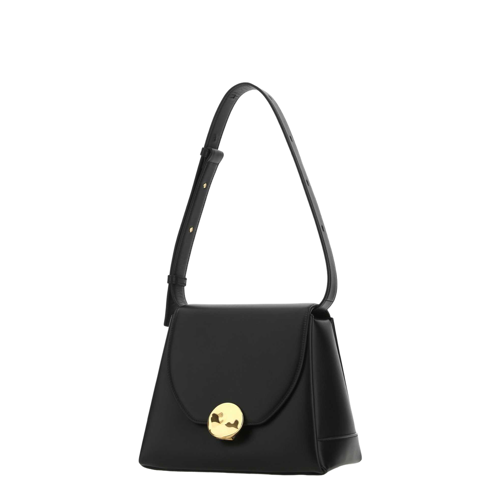 Black Leather Victor Shoulder Bag