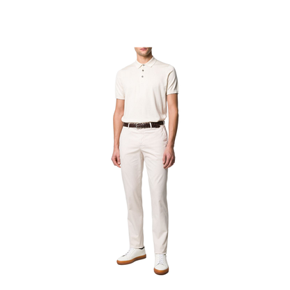 Off White Stretch Cotton Classico Slim Fit Chinos