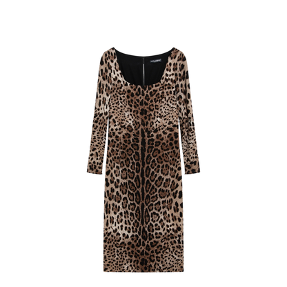 MAYFEYR - Dolce & Gabbana - Leopard-Print Long-Sleeve Dress In Viscose - F6TYGTFSRKIHY13M