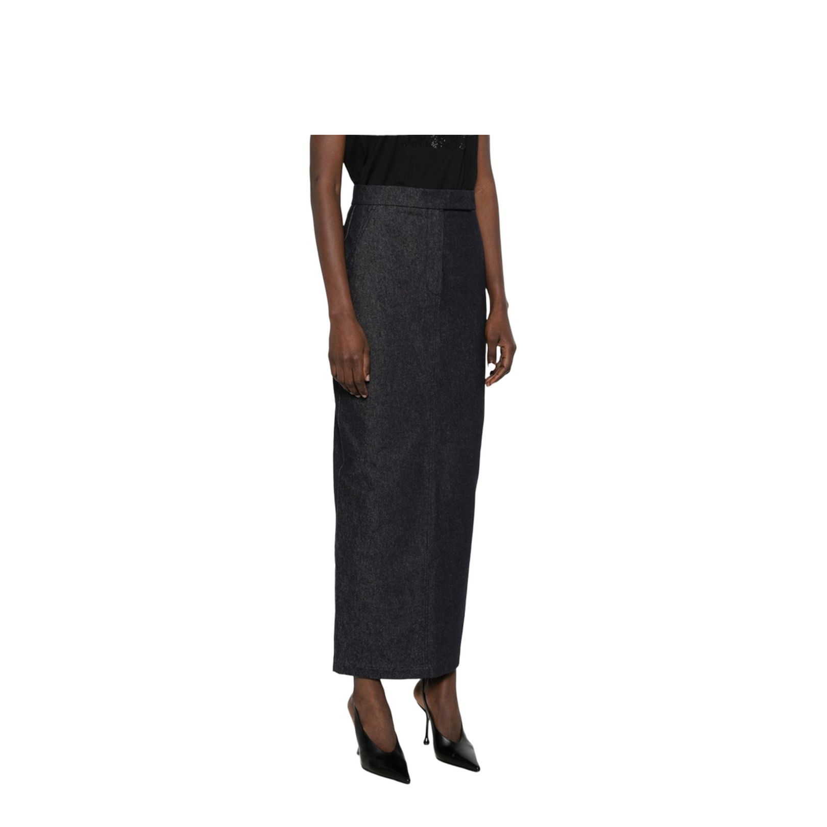 Cotton Long Skirt In Blue