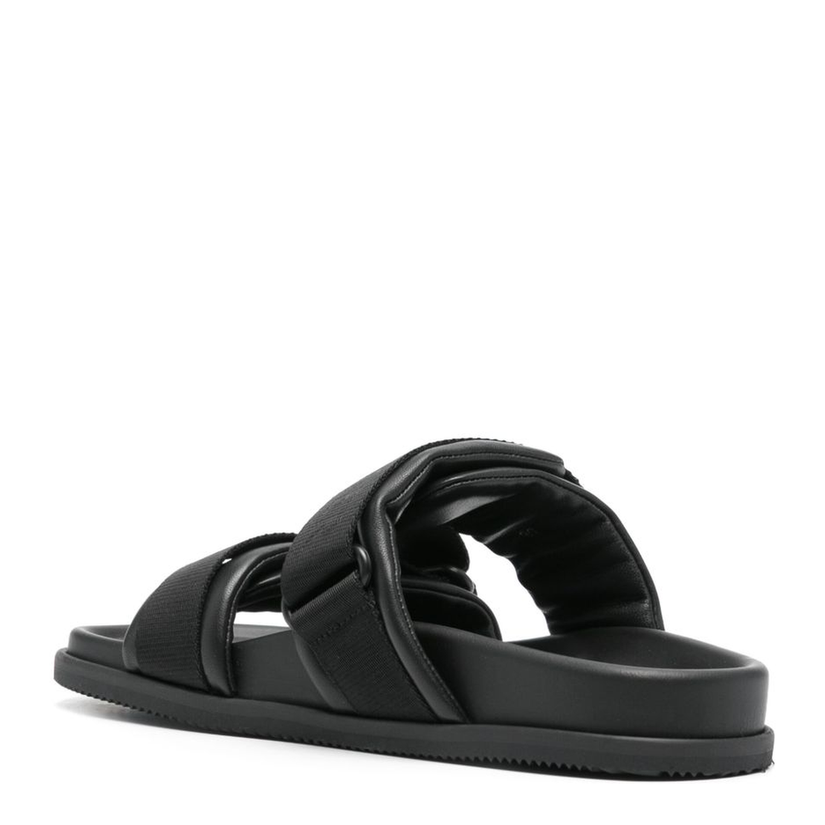 Black Summer Nappa Leather Sliders