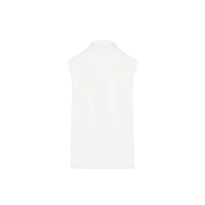 Draped Knitted Coconut Virgin Wool Tank Top