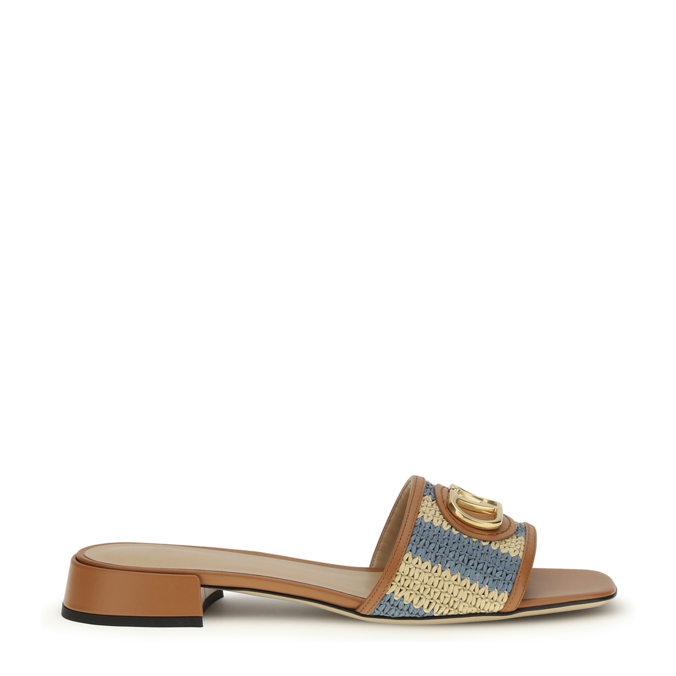 MAYFEYR - Valentino - Vlogo Signature Raffia Slide Sandals - 8W2S0LT0IPL