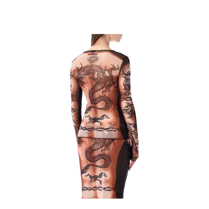 Safe Sex Tattoo Print Top