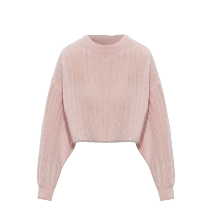 Cropped Mohair Sweater Pink