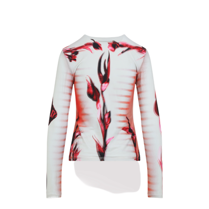 MAYFEYR - Jean Paul Gaultier - Layered Long Sleeves Top Printed Flower Body Morphing Mariniere - 2533FTO264T581422030