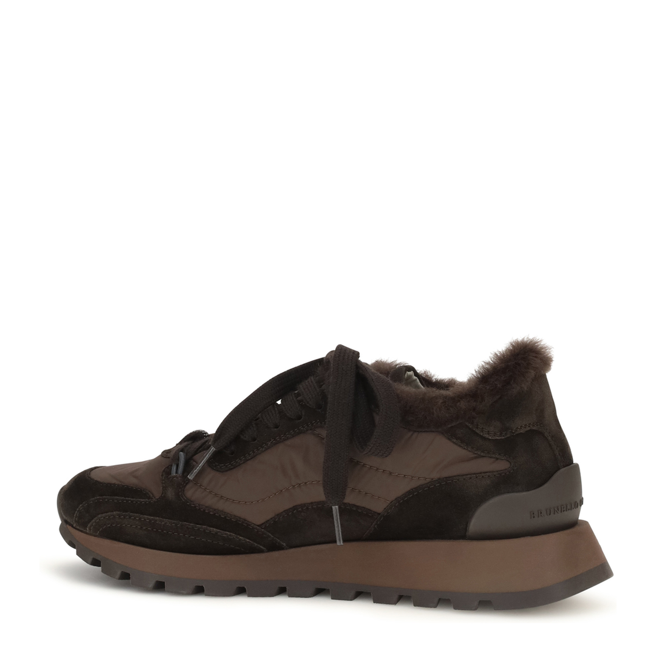 MAYFEYR - Brunello Cucinelli - Suede And Techno Fabric Sneakers With Shearling Lining - MZSFG3384C9795
