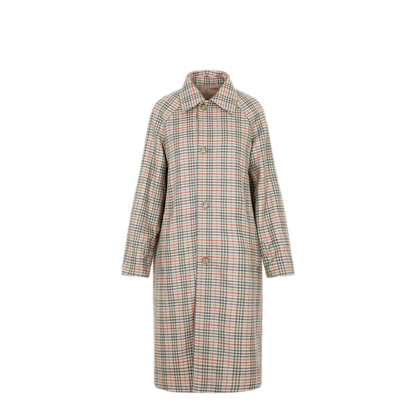 MAYFEYR - AKRIS - Camel Multicolor Wool Flannel Coat - 017256021615035