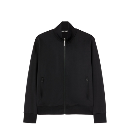 Back Curved Logo Track Jacket Black
