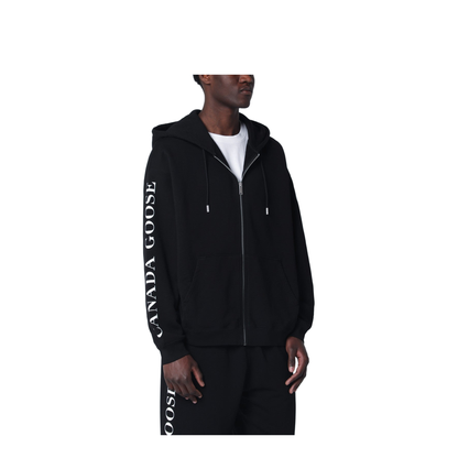 Black Zip-Up Sweatshirt With Logo