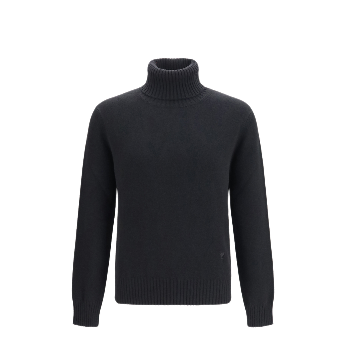 Turtleneck Sweater With Tonal De Coeur