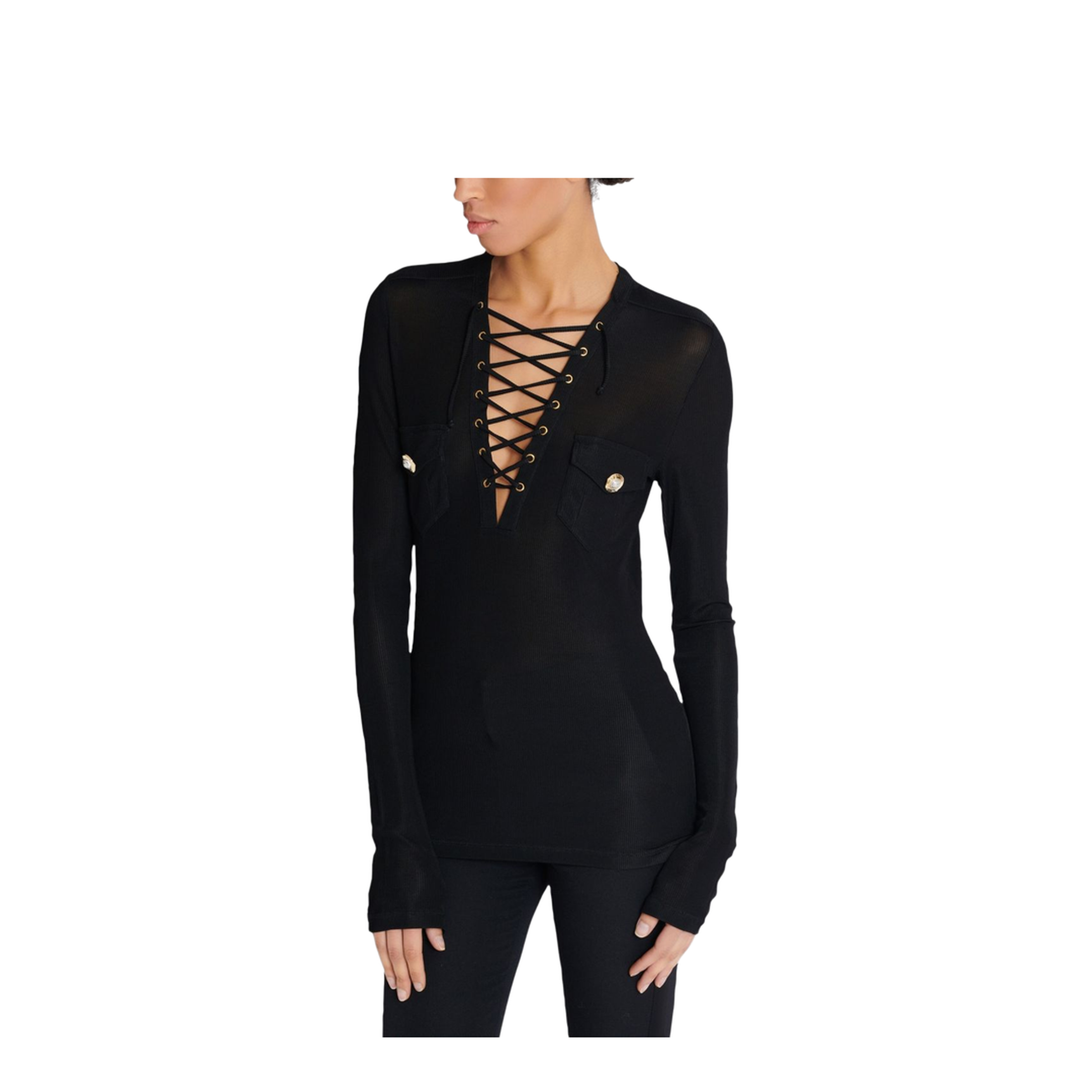 Tied Long Sleeve Short Top