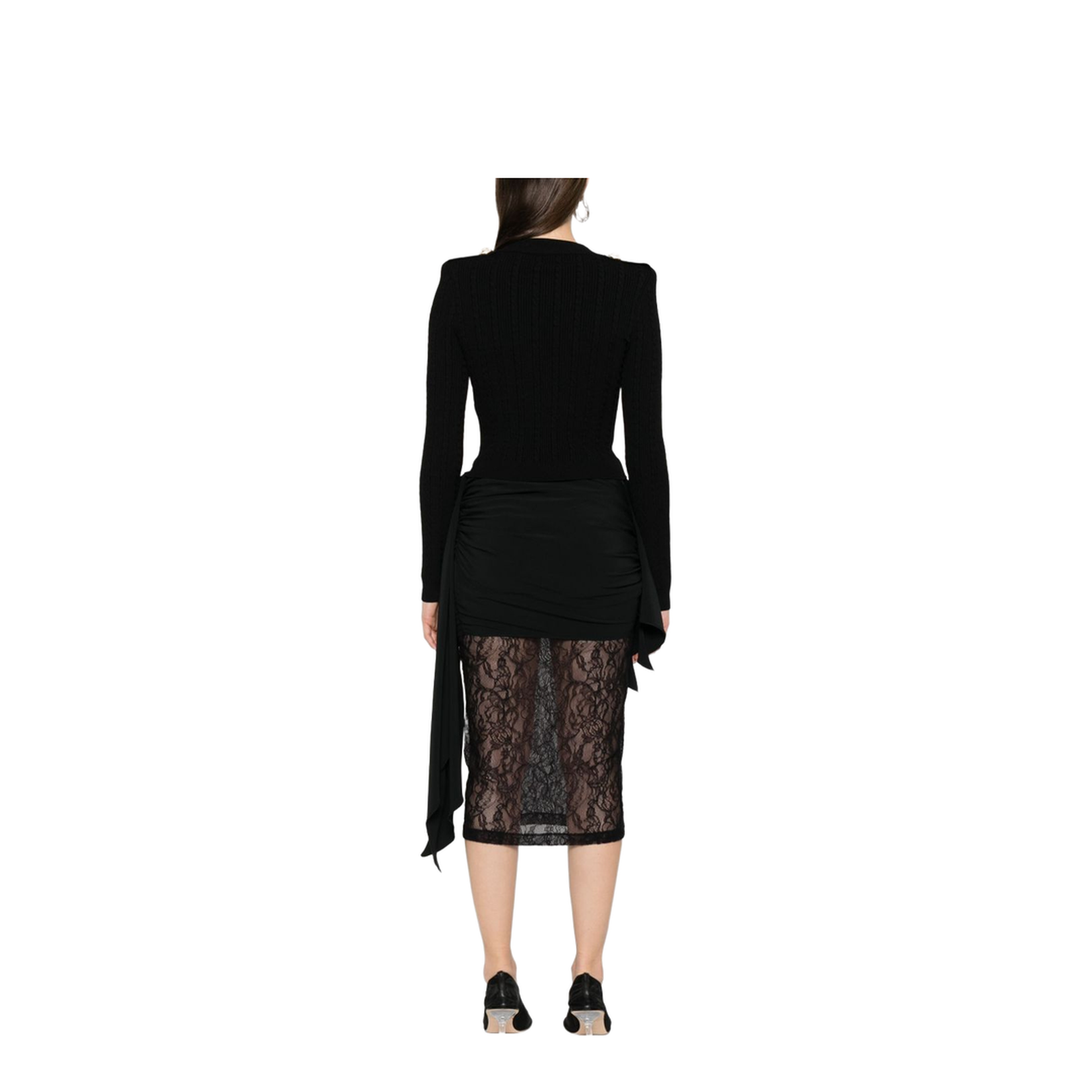 V-necked cardigan