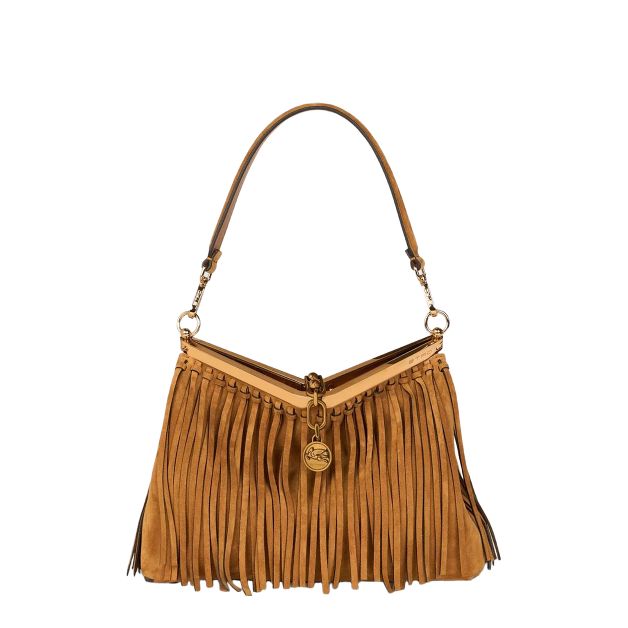 Medium Suede Vela Bag with Fringing
