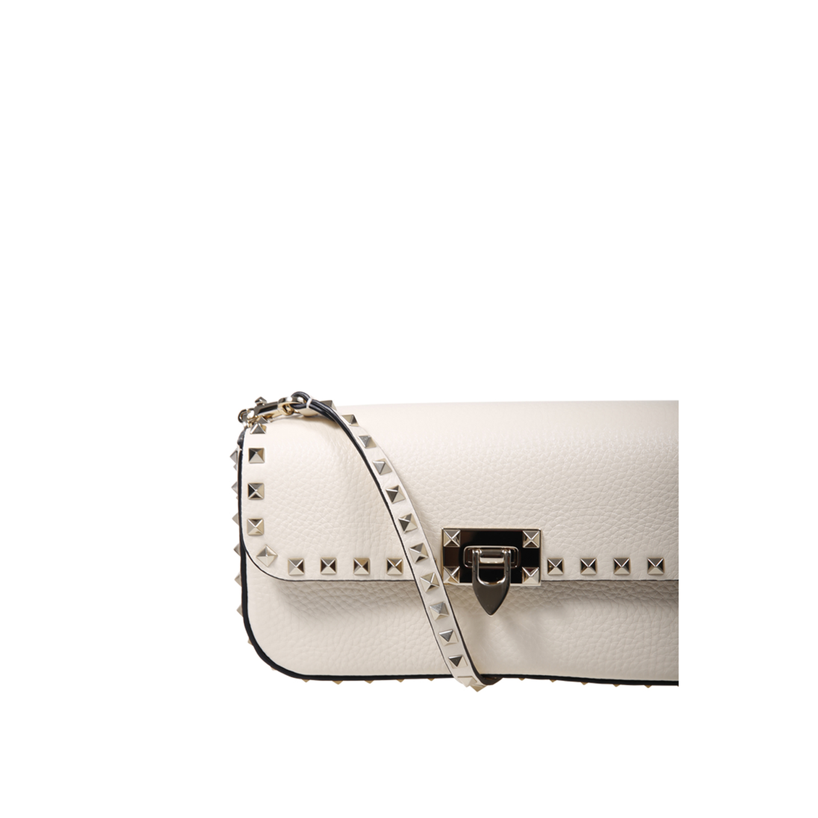 Sand Leather Rockstud Shoulder Bag