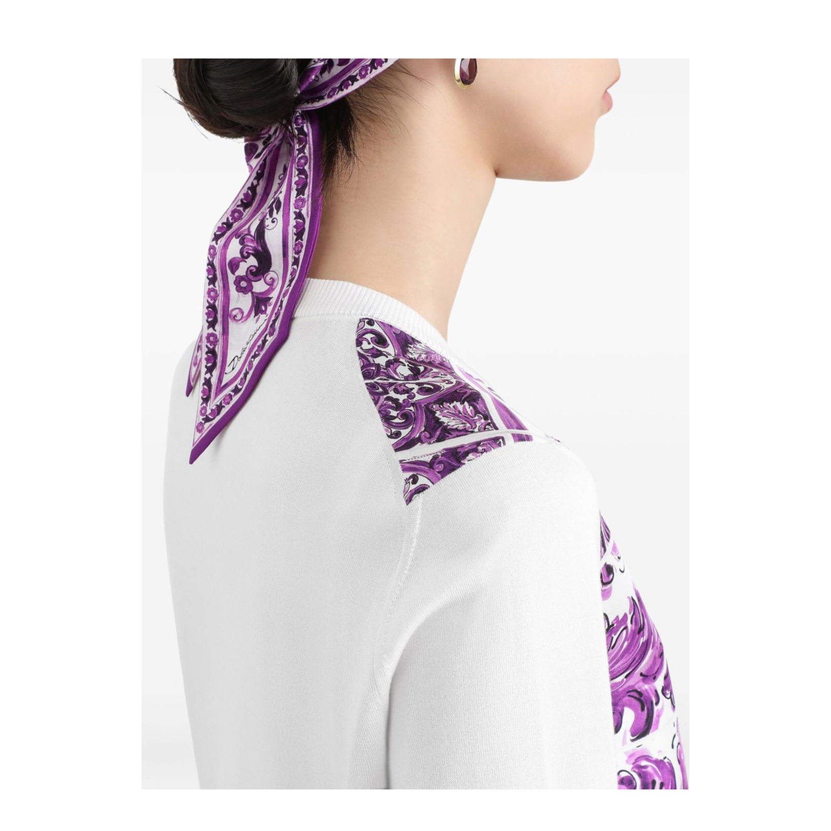 Graphic Print Silk Cardigan