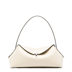 Grained Leather Shoulder Bag - Milk