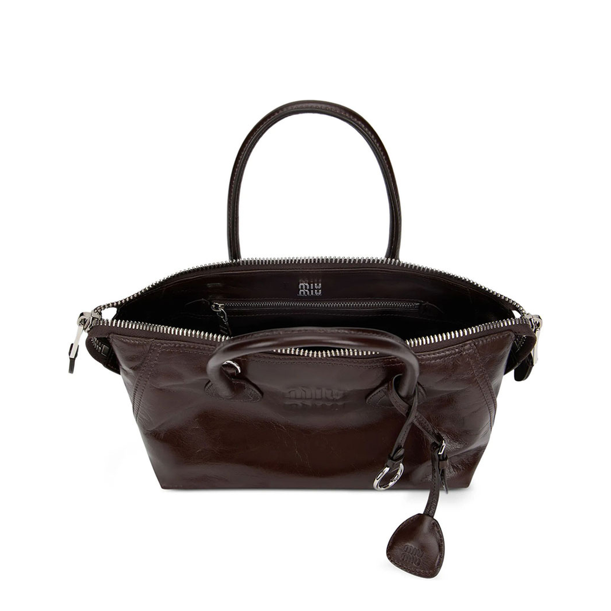 MAYFEYR - MIUMIU - Tote Bag In Leather With Embossed Logo - 5BA338VOOO2A44F0003