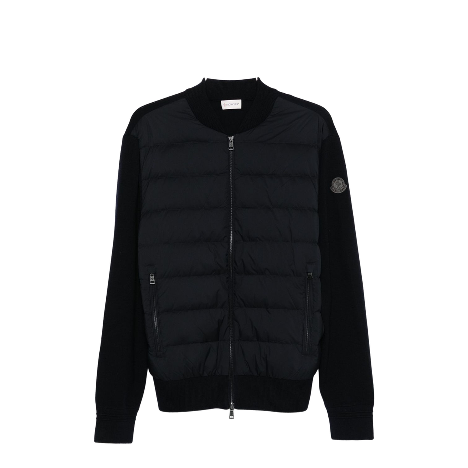 Nylon Down Jacket with Wool Sleeves