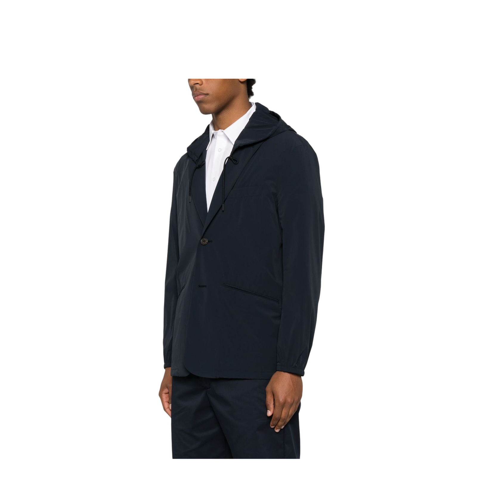 Nylon Hooded Blazer Jacket