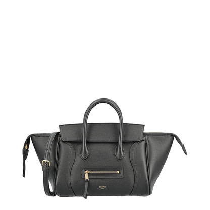 Luggage Small Calfskin Top Handle Bag - Black