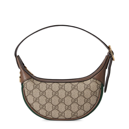 Ophidia Small Canvas Shoulder Bags - Beige