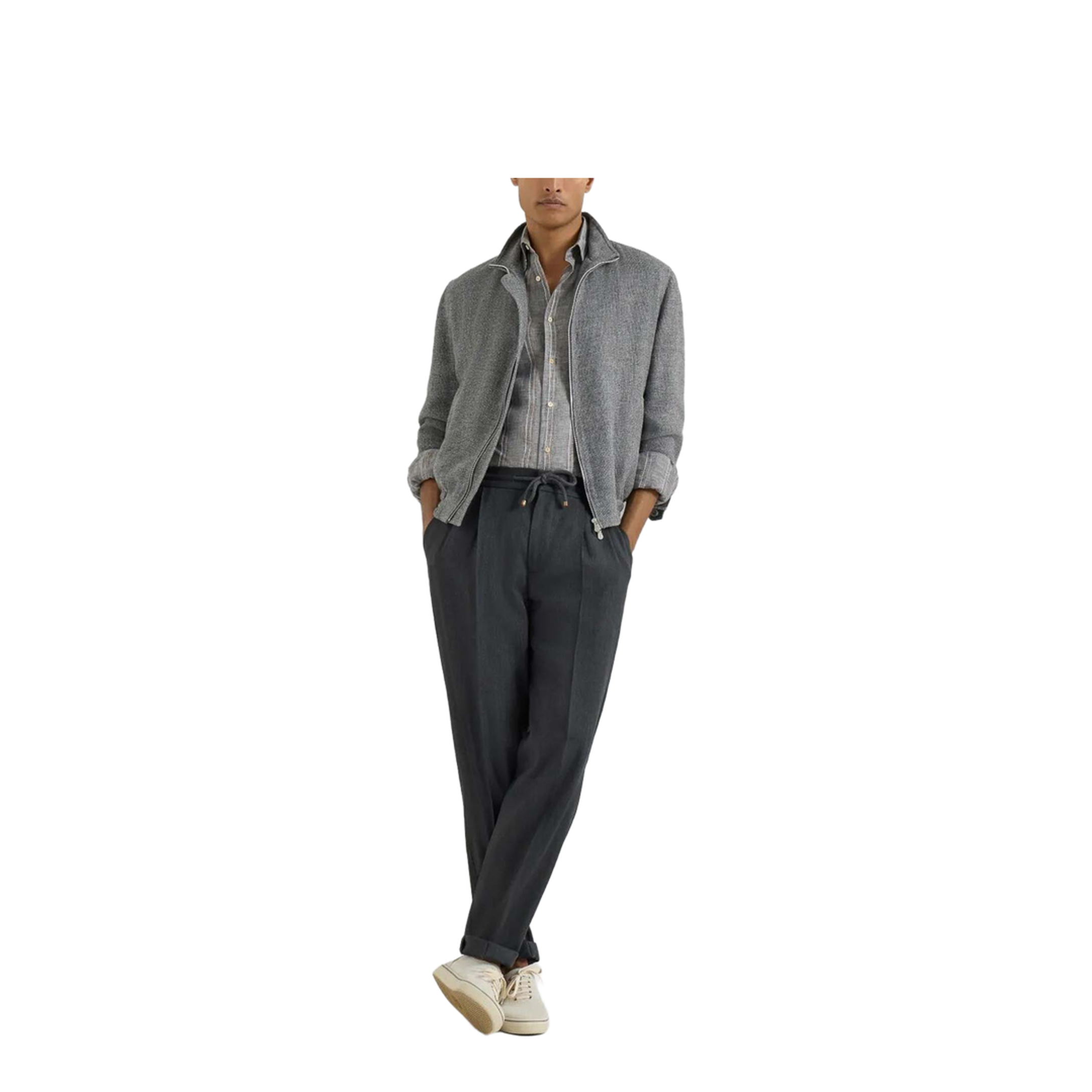 Stand Collar Outerwear Jacket Grey