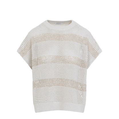 Knit Striped Sweater Ivory