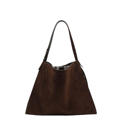 Brown Suede Baggy Tote Bag