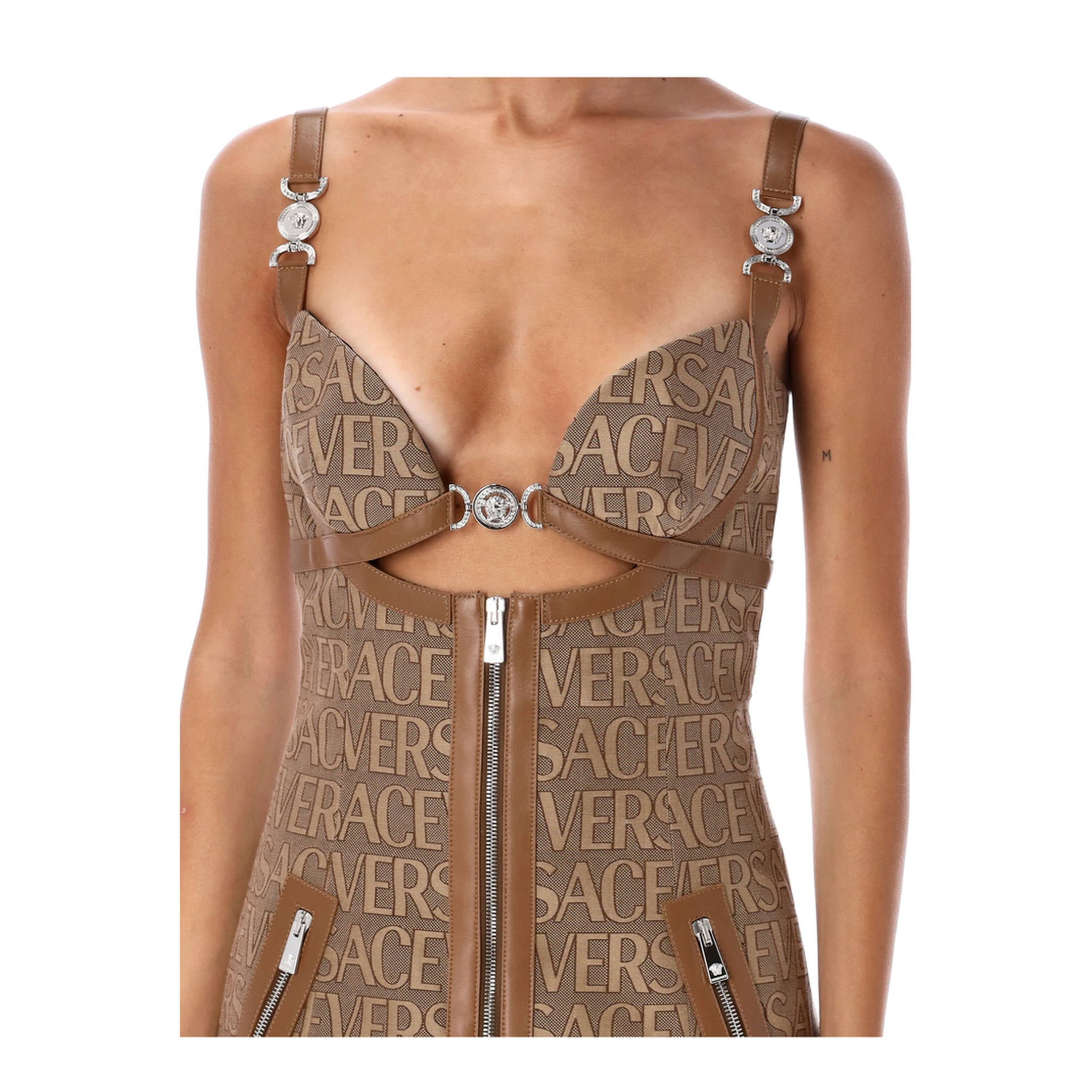 Canvas Logo Leather Dress