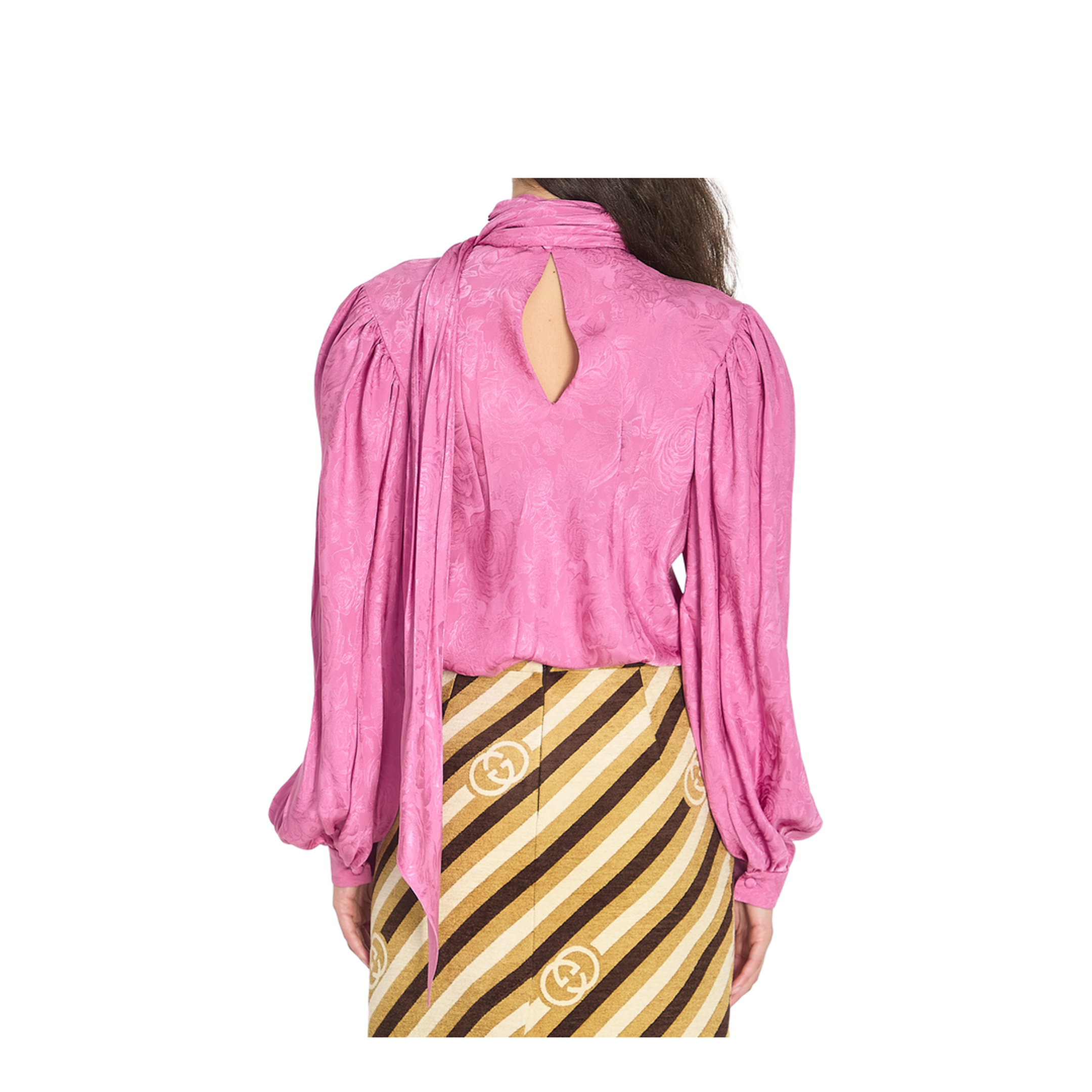 Silk Twill Shirt with Ribbon