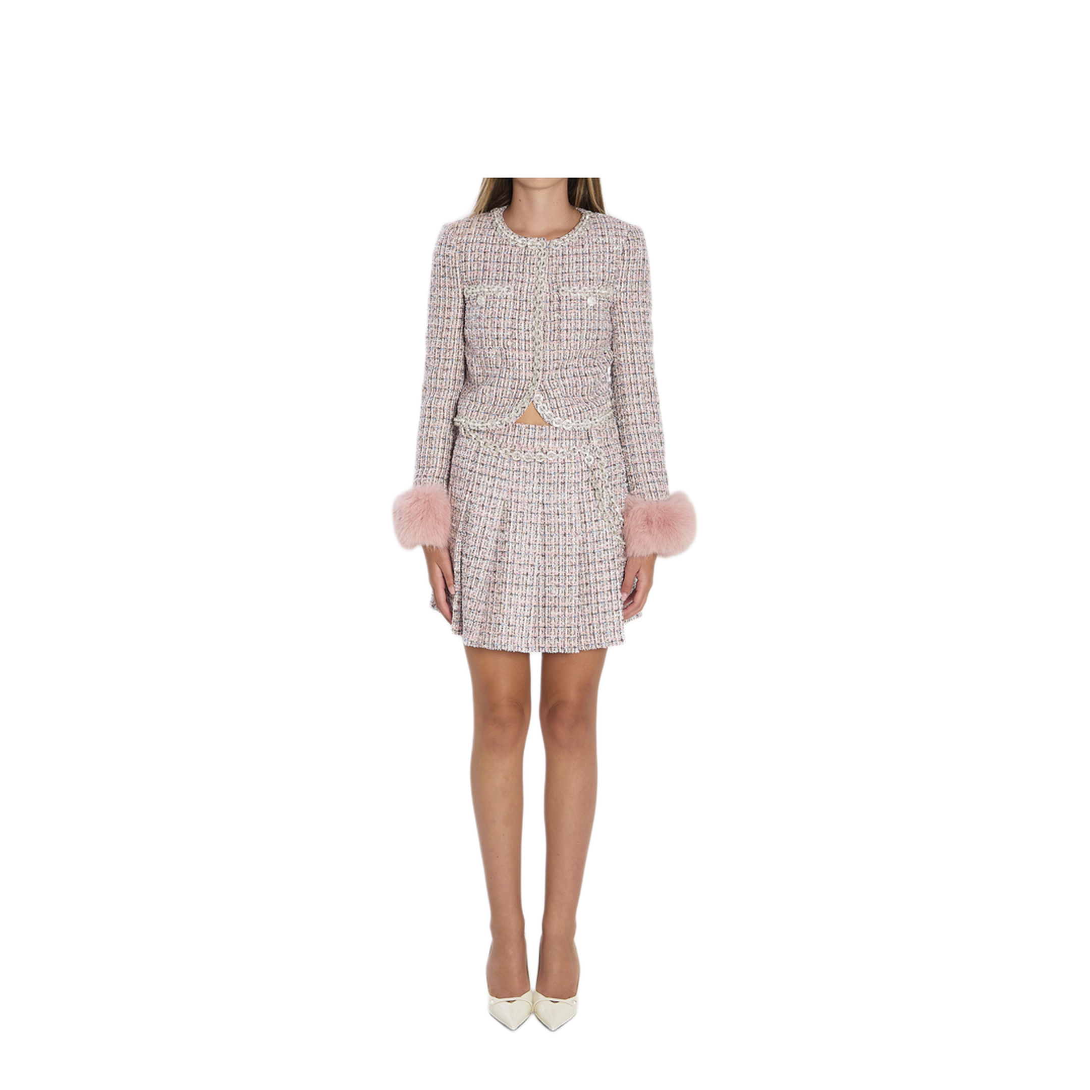 MAYFEYR - Self Portrait - Pleated Skirt With Belt - AW25048SKAPINK