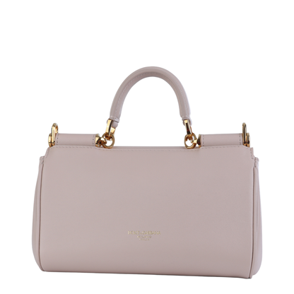 My Sicily Mini Calf Leather Top-Handle Bag - Beige