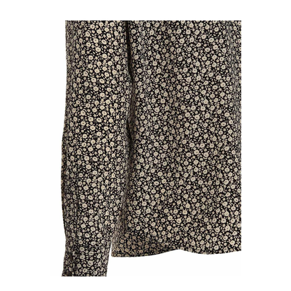 Floral Silk Shirt with Bow Collar