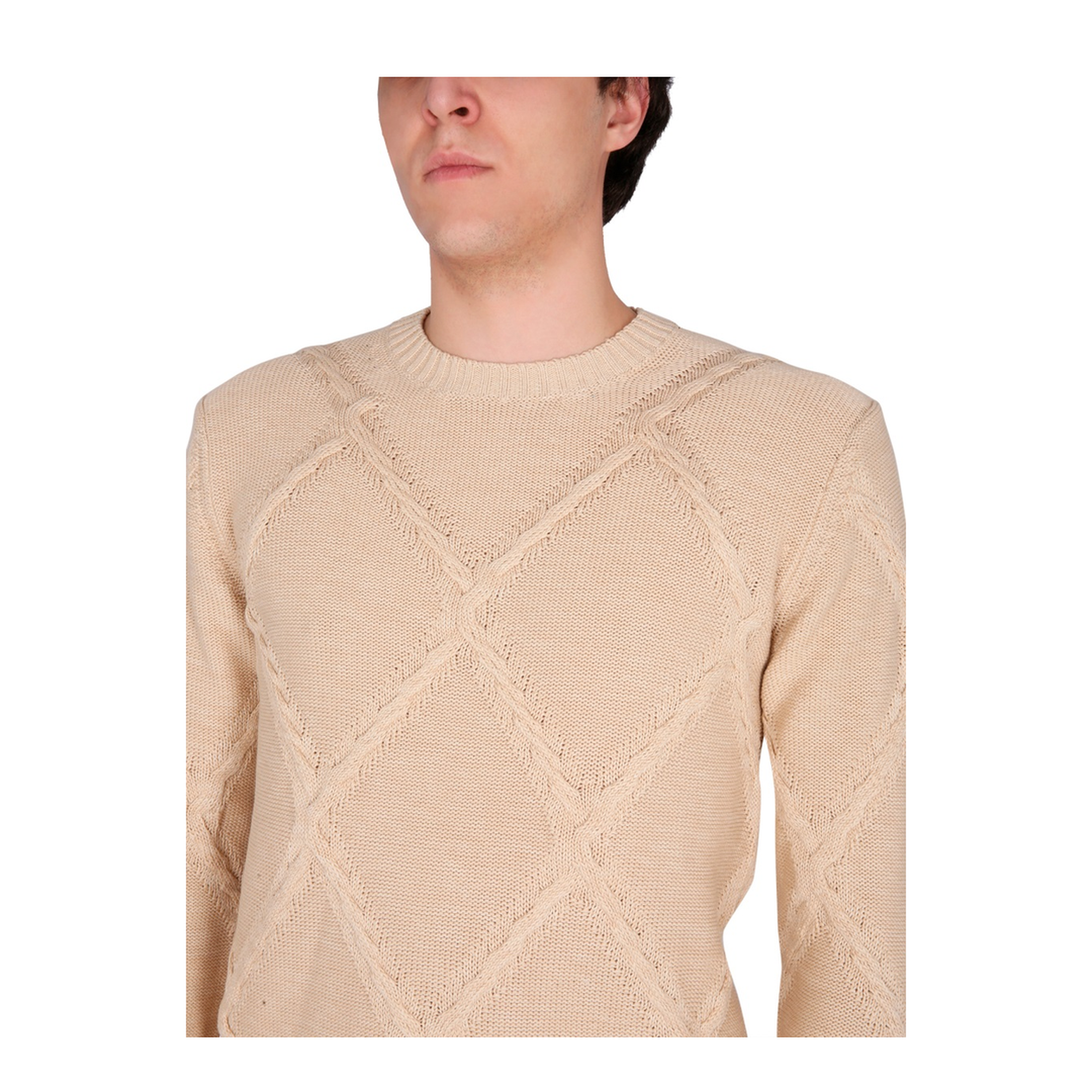 MAYFEYR - BALLANTYNE - Cotton Cable Stitch Crew Neck Sweater - B2P1605C02294013