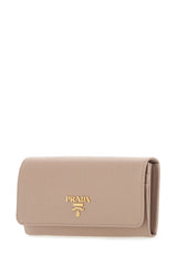 Saffiano Leather Long Wallet, Gold Hardware