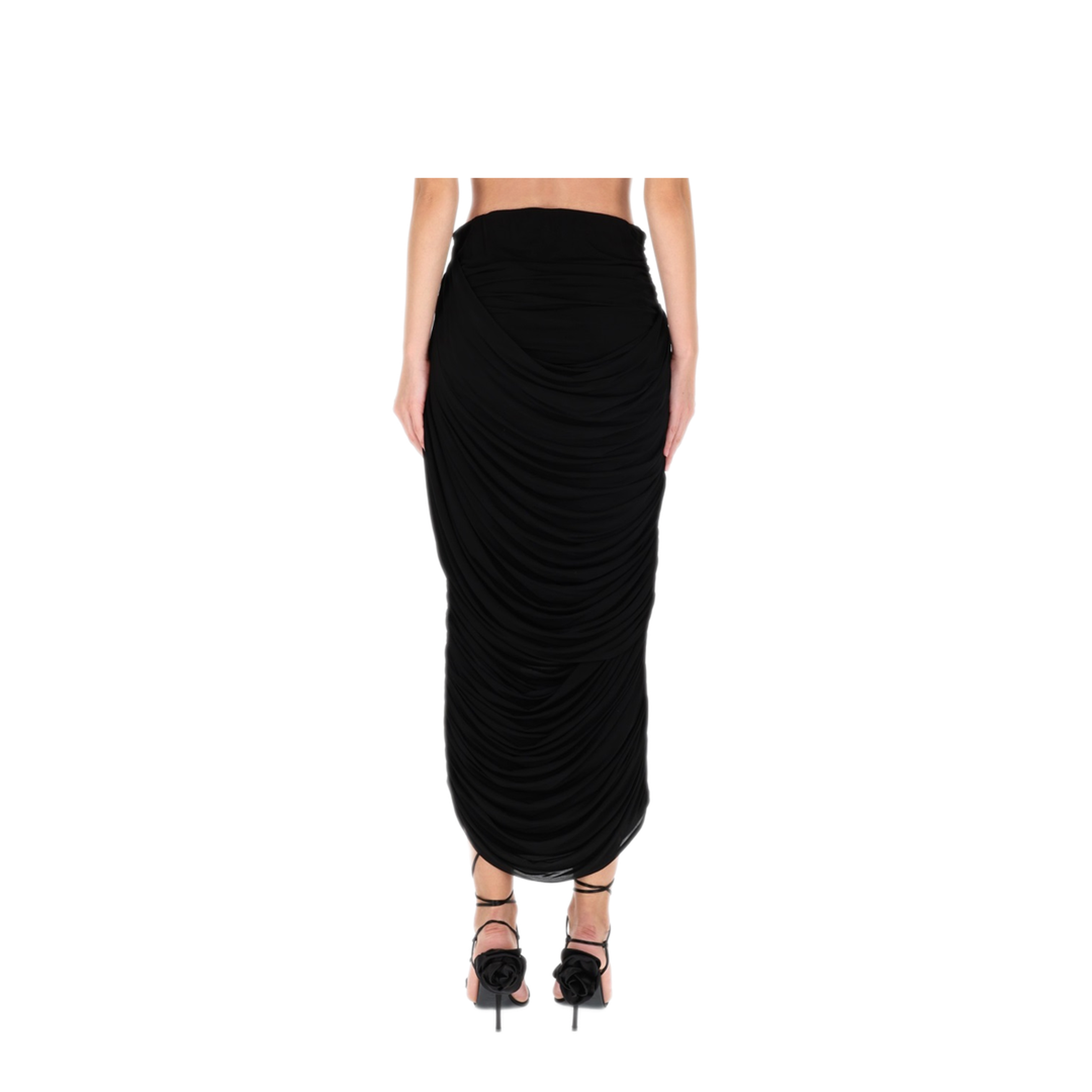 MAYFEYR - Magda Butrym - Draped Midi Skirt - 221925BLACK