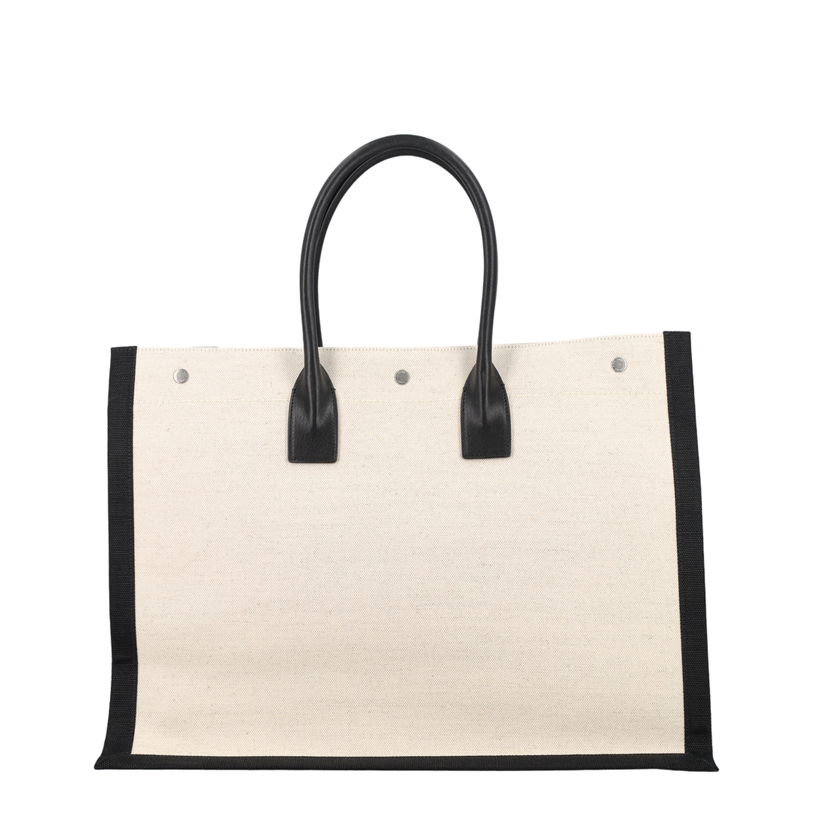 Rive Gauche Large Canvas Tote Bags - White