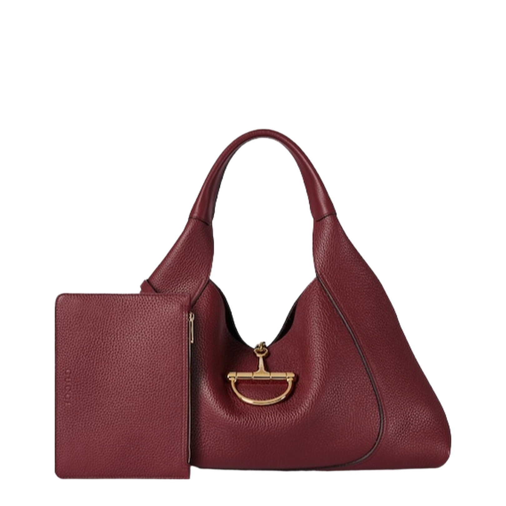 Softbit Maxi Shoulder Bag in Rosso Ancora Red Leather