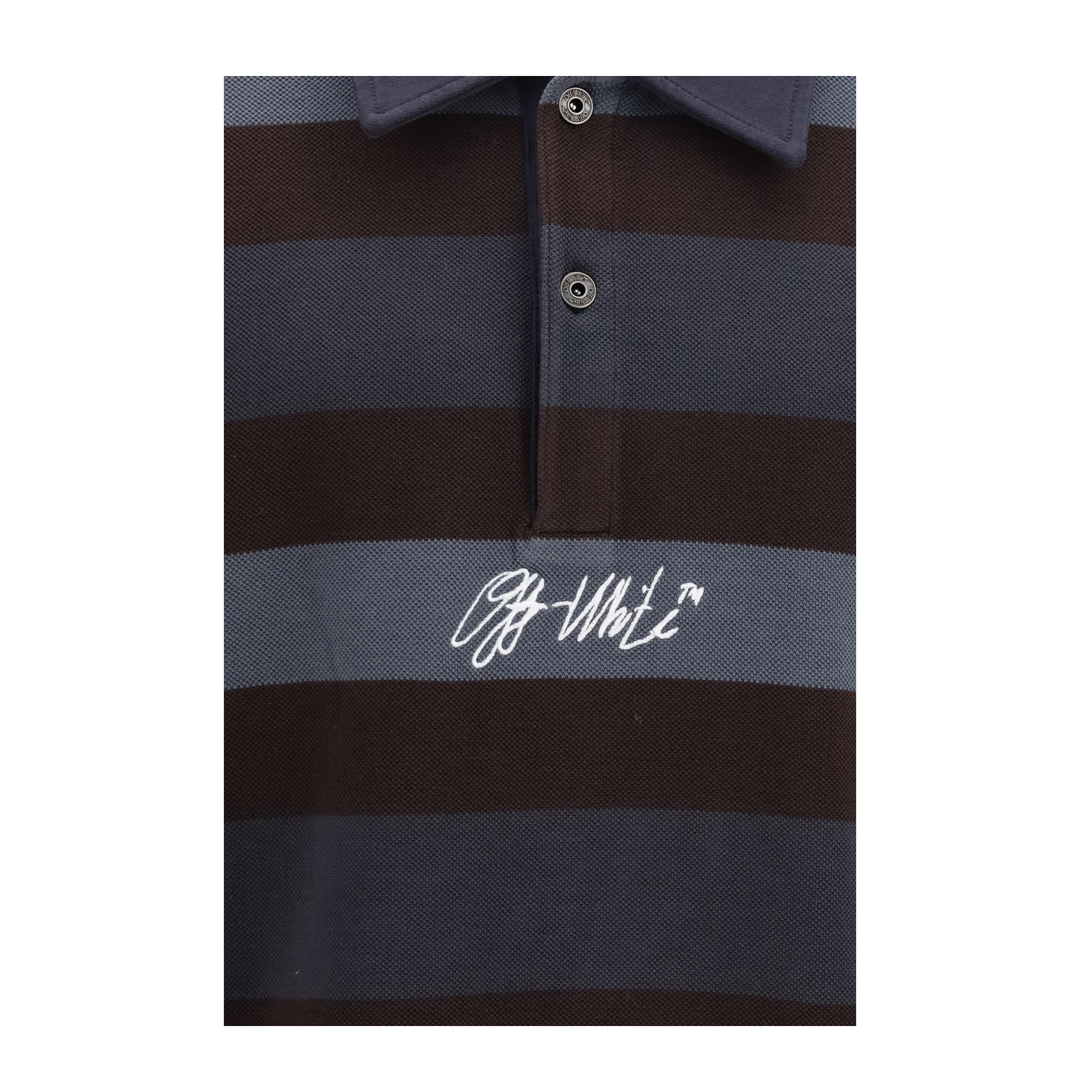 MAYFEYR - Off-White - Stroke Polo Shirt - OMAD015F26JER00290