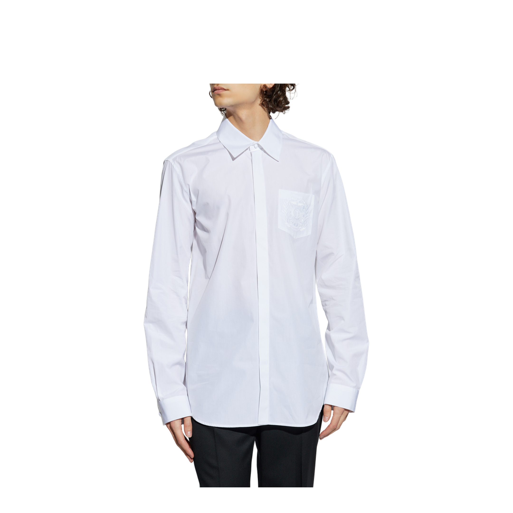 Écusson Embroidered Shirt Poplin White