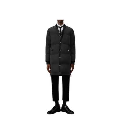 MAYFEYR - Thom Browne - Downfilled Snap Front Detachable Hood Coat W/ Self Armband (42") In Poly Tech O.P. - MOD094YF1090001