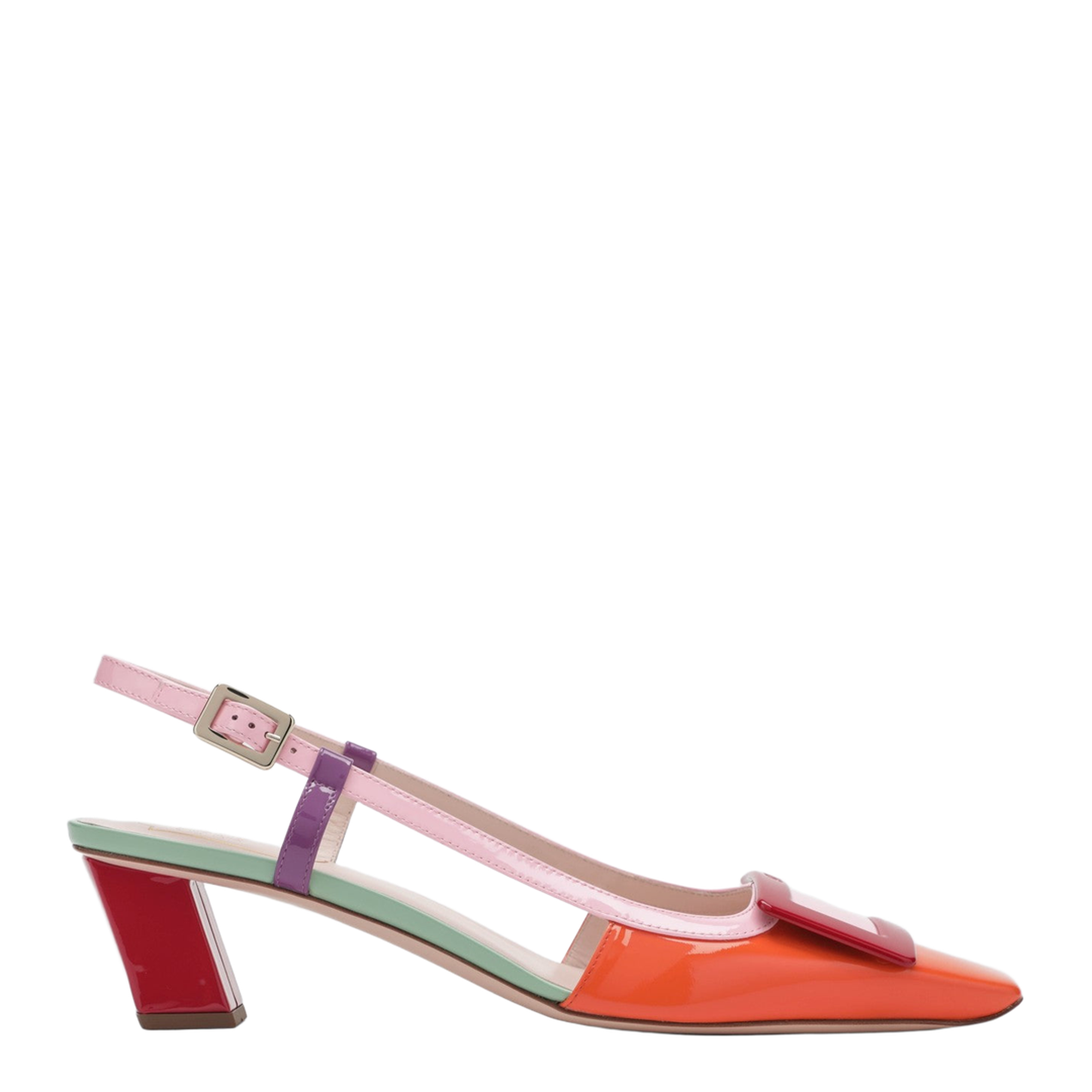 Belle Vivier multicolour patent leather slingback