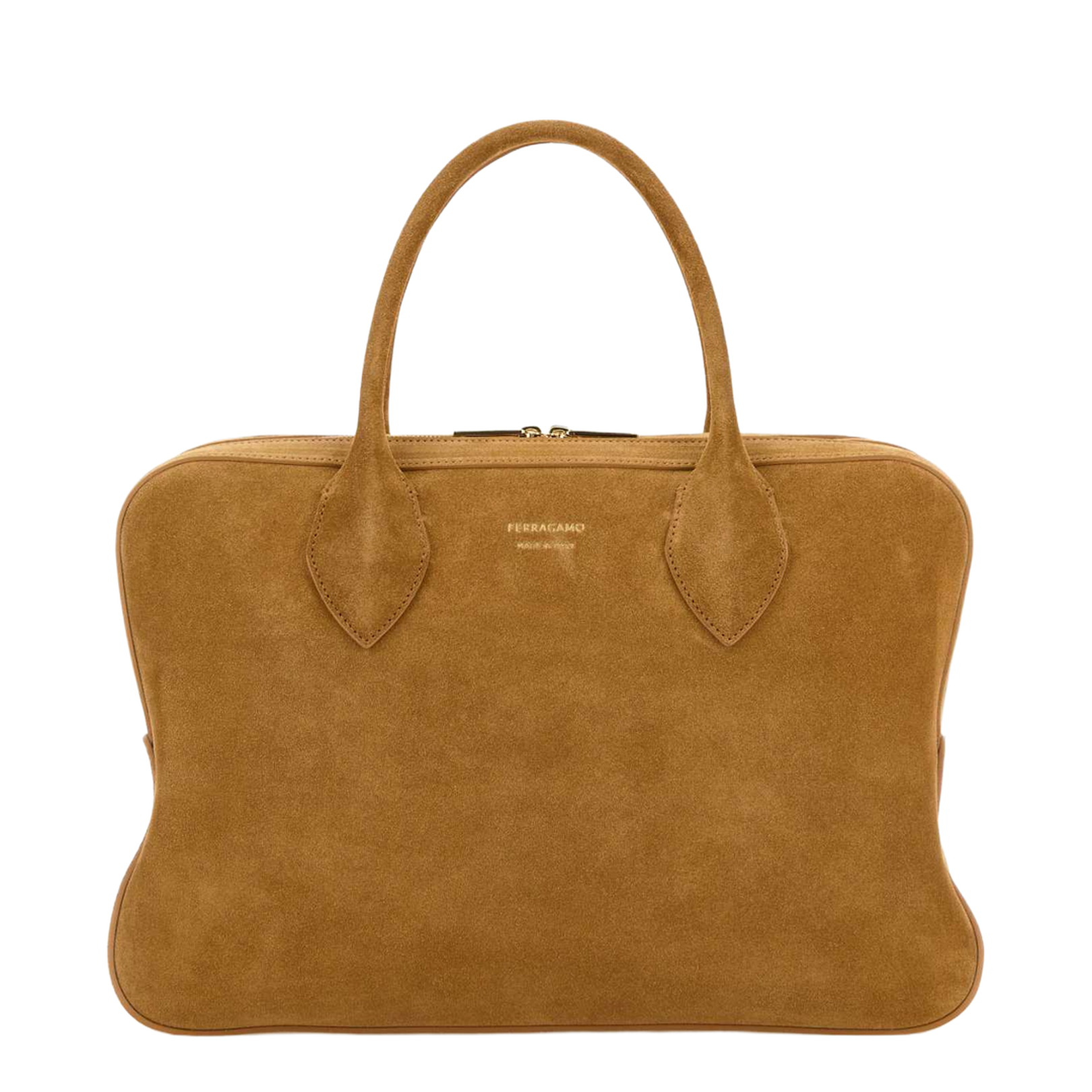 Camel Suede Medium Handbag