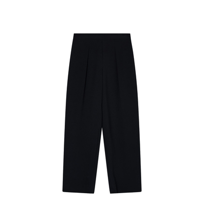 Stretch Sandblasted Fabric Trousers with Pleats
