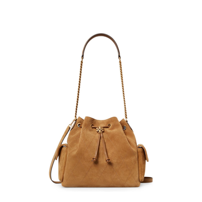 Romy Suede Bucket Bag - Caramel