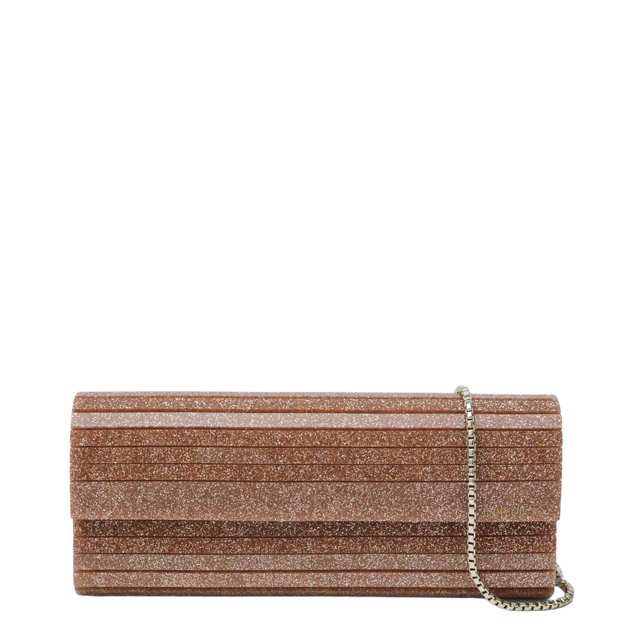 Clutch in Pink Glitter Acrylic Fabric