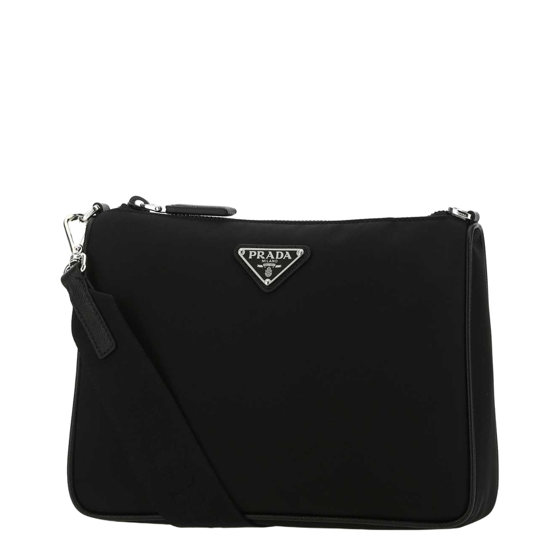 Logo Plaque Zipped Messenger Bag